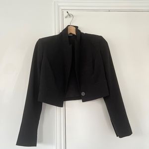 cropped blazer with shoulder pads
